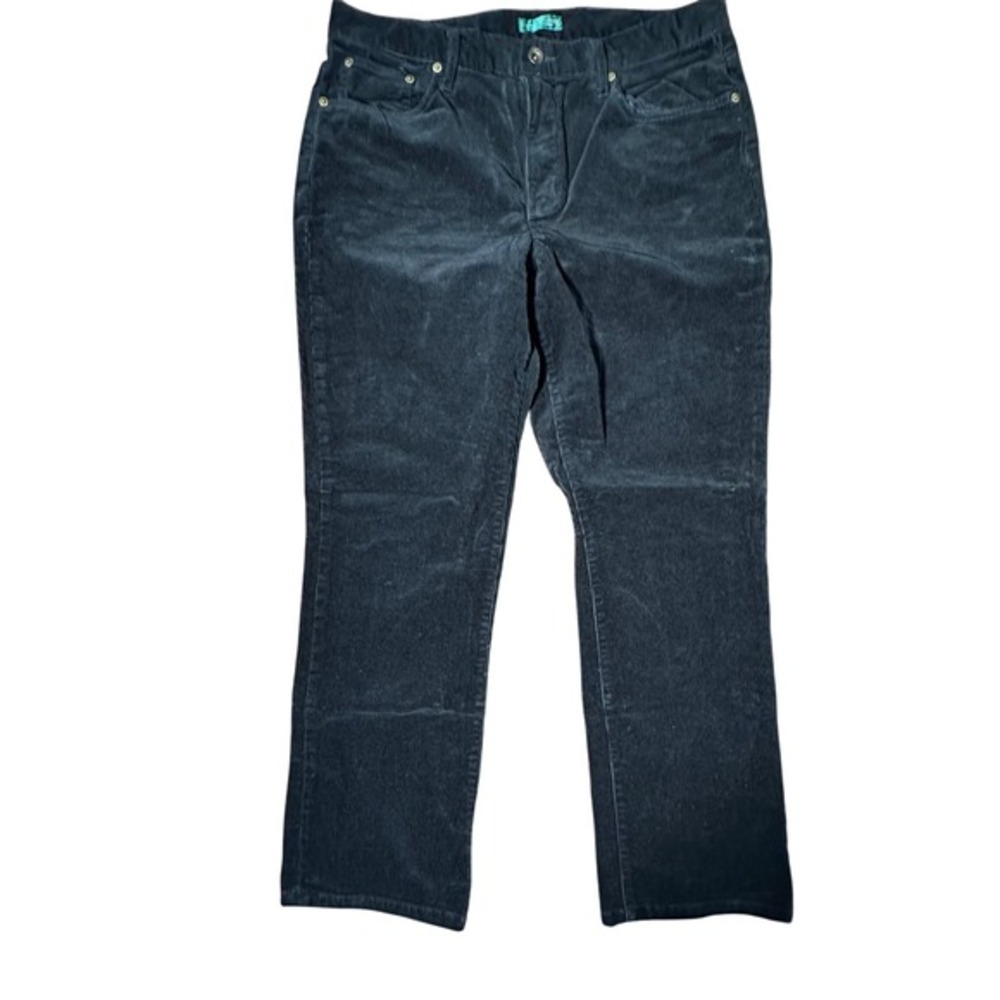 Lauren Jeans‎ Company Ralph Lauren Womens Size 12 Black Corduroy Straight Leg